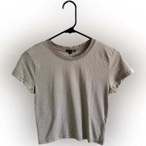 Brown & White Striped T-Shirt
